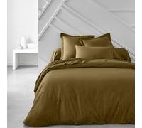 Drap Housse 160X200 2 Personnes Grand Bonnet 30 Coton Uni Essential Bronze