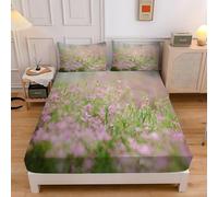 Drap Housse 160x200 Astragale Housse de Matelas Mer de Fleurs, Drap-Housse Microfibre Doux et Durable Lavable pour Matelas de 30 cm, Draps et 2 Taies D'Oreillers sd1944