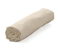 Drap housse 160x200 cm 100% percale de coton ARSÈNE beige orge