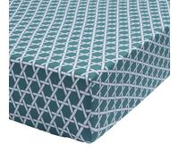 Drap Housse imprimé en Lyocell, Angele, 160 x 200 cm, Origin, Vert