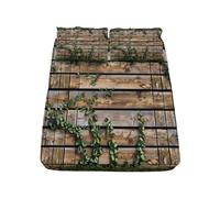 Drap Housse 160x200 cm avec Grand Bonnet de 30 cm - Drap-Housses Microfibre Doux à Motif Planche De Bois Tengman - Drap Housse pour Enfants, Filles, Garçons
