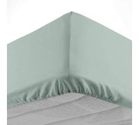 douceur d'intérieur, Drap Housse (160 x 200 cm) Lina Sauge, 100% Coton