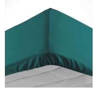 douceur d'intérieur, Drap Housse (160 x 200 cm) Lina Emeraude, 100% Coton