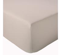 Drap housse 160x200 cm bonnet 40 cm percale de coton PASSION PERCALE beige Lin