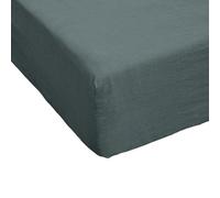 Drap Housse 160x200 cm Lin Français Ardoise