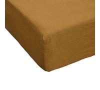 Drap Housse 160x200 cm Lin Français Caramel