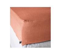 Drap housse 160x200 lyocell uni terracotta Lysandre