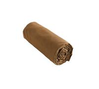 SAMIA - Drap Housse 160x200cm Coton Coloris Camel -