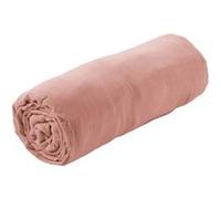 Drap Housse 160x200cm Gaze de Coton Rose Pêche - OUREA - ALTOBUY Rose G