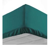 Douceur d'Intérieur – Drap-housse Lina 180 x 200 cm bonnet 30 cm 100% coton Émeraude