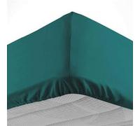 douceur d'intérieur, Drap Housse (180 x 200 cm) Lina Emeraude, 100% Coton
