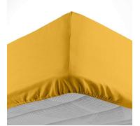 Drap housse 180x200 cm - Bonnet 30 cm - 100% coton - Jaune