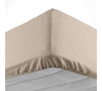Douceur d'Intérieur – Drap housse Lina – 180 x 200 cm – Bonnet 30 cm – 100% coton – Sable