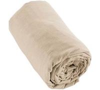 HEDDA - Drap Housse 180x200cm Flanelle de Coton Coloris Sable -