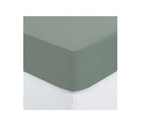 Atmosphera Drap-housse en coton vert céladon 140 x 190 cm