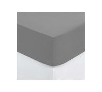 Atmosphera - Drap housse 2 personnes - 100% Coton - 140 x 190 cm - Gris Gris G