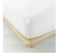 douceur d'intérieur, Drap Housse (140 x 190 cm) Angelia Blanc, Gaze de Coton