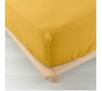 Douceur d'Intérieur – Drap-housse Angelia Jaune – Gaze de coton uni 140 x 190 cm