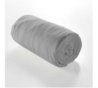 Drap housse 2 personnes 160 x 200 cm double gaze coton 57 fils Angelia Gris