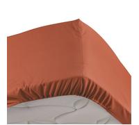 Douceur d'Intérieur Drap housse Percaline 78 fils 180 x 200 cm bonnet 30 cm Terracotta