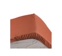 Douceur d'Intérieur – Drap-housse Percaline – Percale de coton – 140 x 190 cm – Terracotta