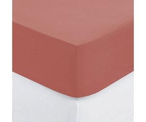 Drap Housse 2 Personnes en Coton Rose Blush 140 x 190 cm - Atmosphera