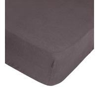 Drap Housse 2 Personnes en Lin lavé Gris Ardoise 160 x 200 cm - Atmosphera