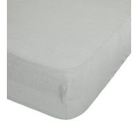 Drap Housse 2 Personnes en Lin lavé Vert céladon 160 x 200 cm - Atmosphera