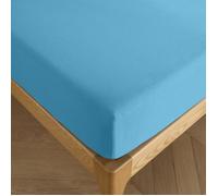 Drap housse 200 x 200 cm bonnet 30 cm ""Prémium"" pour lit 2 places King Size - Prémium Cyan