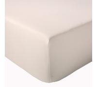 Drap housse 200x200 cm bonnet 30 cm percale de coton PASSION PERCALE Beige