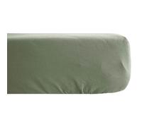 Drap housse 200x200 cm pur coton lavé PALACE vert sauge