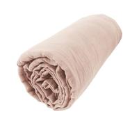 Drap Housse 200x200 GAÏA de L’Effet Papillon - Drap Housse Gaze de Coton 125 GR/m², Léger & Doux [ Draps Housses 2 Personnes ] (Rose Guimauve)