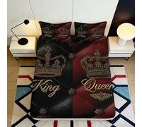 Drap Housse 3D Impression Couronne Microfibre Grande Profondeur Chambre King Queen Protège Matelas Fitted Cover Entièrement Élastique 120x200x25cm