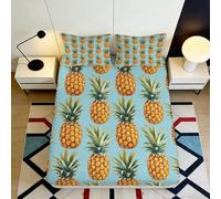 Drap Housse 3D Imprimé Ananas Microfibre Coin Profond Antidérapant pour Chambre Literie Enveloppement Total Ananas Mattress Fitted Cover Lavable 120x200x25cm