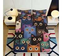 Drap-Housse 3D imprimé Berger Allemand Microfibre Antidérapant Lavable Housse de lit Chien Décoration Chambre Maison 90x200x25cm