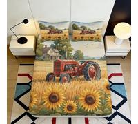 Drap Housse 3D Imprimé Champ de Tournesols Microfibre Grande Profondeur Antidérapant Respirant Décor Chambre Campagne Mattress Fitted Cover 90x200x25cm