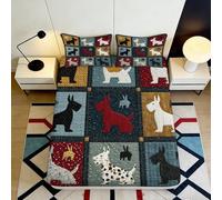 Drap Housse 3D Imprimé Chien Cartoon Microfibre Poche Profonde Bord Élastique Ensemble Lit Adultes Housse de Matelas Chien 140x200x25cm