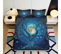 Drap-Housse 3D imprimé Motif Arbre de Vie Microfibre Poche Profonde Bord élastique antidérapant Linge de lit Chambre Arbre de Vie Protection Matelas adapté Adultes et Jeunes 140x200x25cm