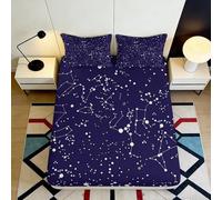 Drap Housse 3D imprimé Motif étoile Microfibre Poche Profonde antidérapant literie Chambre Constellation Housse Matelas adaptée Adulte Adolescent Lavable 90x200x25cm