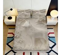 Drap Housse 3D imprimé Motif Loup Microfiber Poche Profonde antidérapant Loup Protection Matelas Mattress Fitted Cover Lavable Adulte Jeune 200x200x25cm
