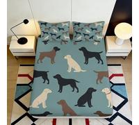 Drap Housse 3D Imprimé Motifs Chiens Microfibre Antidérapant Grande Profondeur Linge Literie Chambre Protection Mattress Fitted Cover Lavable 90x200x25cm