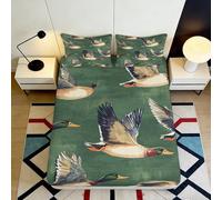 Drap Housse 3D Imprimé Oiseau Volant Microfibre Grande Profondeur Antidérapant pour Chambre Drap Oiseau Volant Protège Matelas Lavable pour Adulte 90x200x25cm