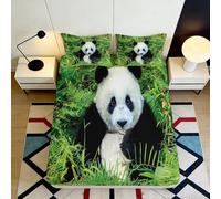 Drap Housse 3D Imprimé Panda Forêt Microfibre Poche Profonde Chambre Ensemble Panda Protège-Matelas Enveloppant Antidérapant Lavable pour Adultes Adolescents 90x200x25cm
