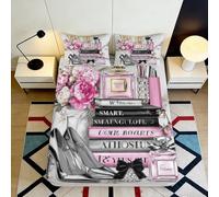 Drap Housse 3D Imprimé Parfum Mode Livre Microfibre Antidérapant Grande Profondeur Floral Protection Matelas Chambre Lit 180x200x25cm