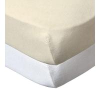Drap housse 60x120 cm - lot de 2 - blanc écru en coton