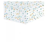 Drap housse - Marque inconnue - 70 x 140 cm - Jersey 100% coton - Blanc avec motif feuille blanc TU