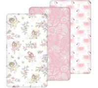 Drap Housse 70x140 Bébé Unisexe Lot de 3 Microfibre Douce et Respirante Élastique Tout Autour Draps pour Lits Bébé Fée Rose