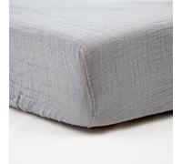 Babycalin - Drap housse 70x140 cm Gris - Drap housse coton Doux, respirant et résistant en double Gaze de Coton - Drap 70x140 Tendance Déco pour lit bébé - Drap housse bébé avec bonnets de 17 cm