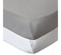 Drap housse 70x140 cm - lot de 2 - blanc taupe en coton