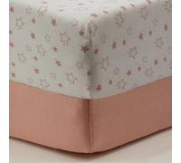 Drap housse 70x140 cm - lot de 2 - étoiles rose orchidée en coton